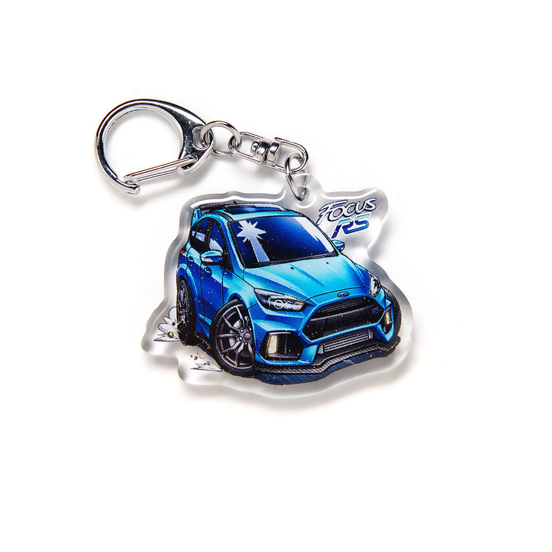Ford Focus RS Nitrous Blue Acrylic Charm Keychain