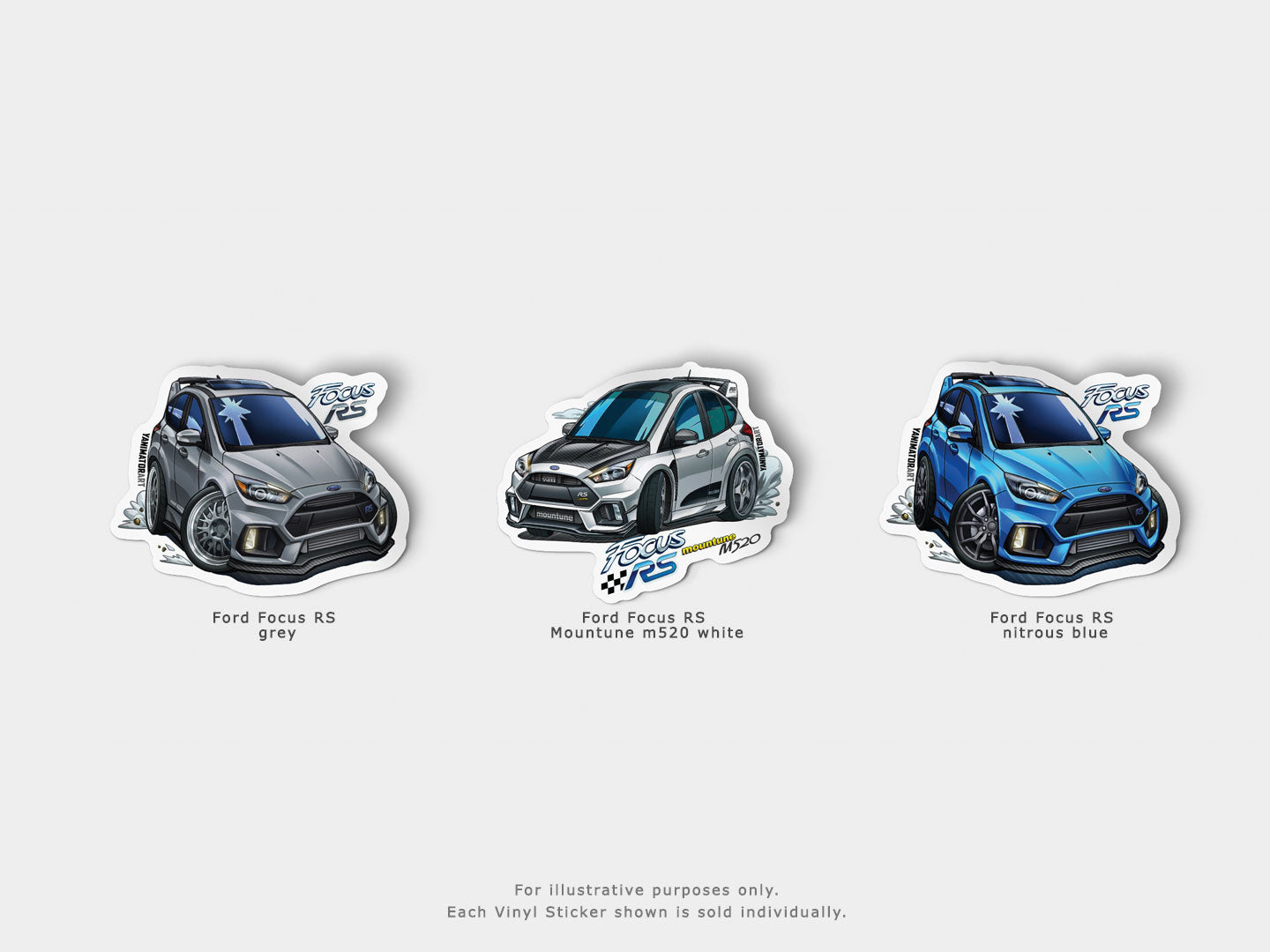 Ford Focus RS Nitrous Blue Vinyl Sticker
