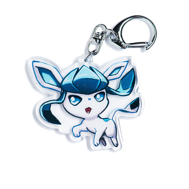 Pocket Glacial Fox Acrylic Charm Keychain