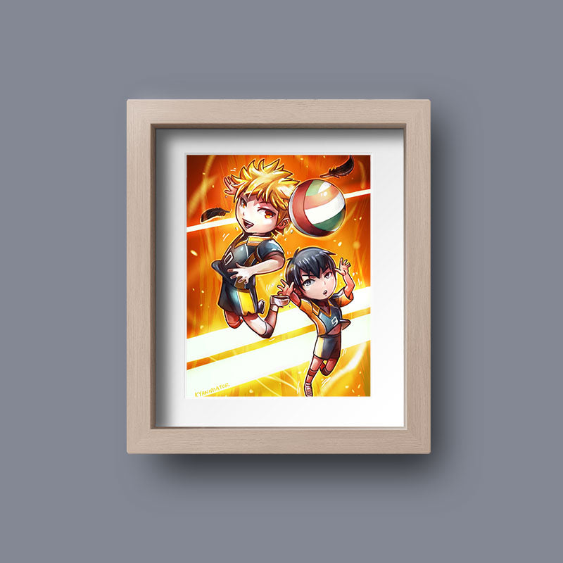 Volleyball Anime - Kageyama and Hinata Mini Print