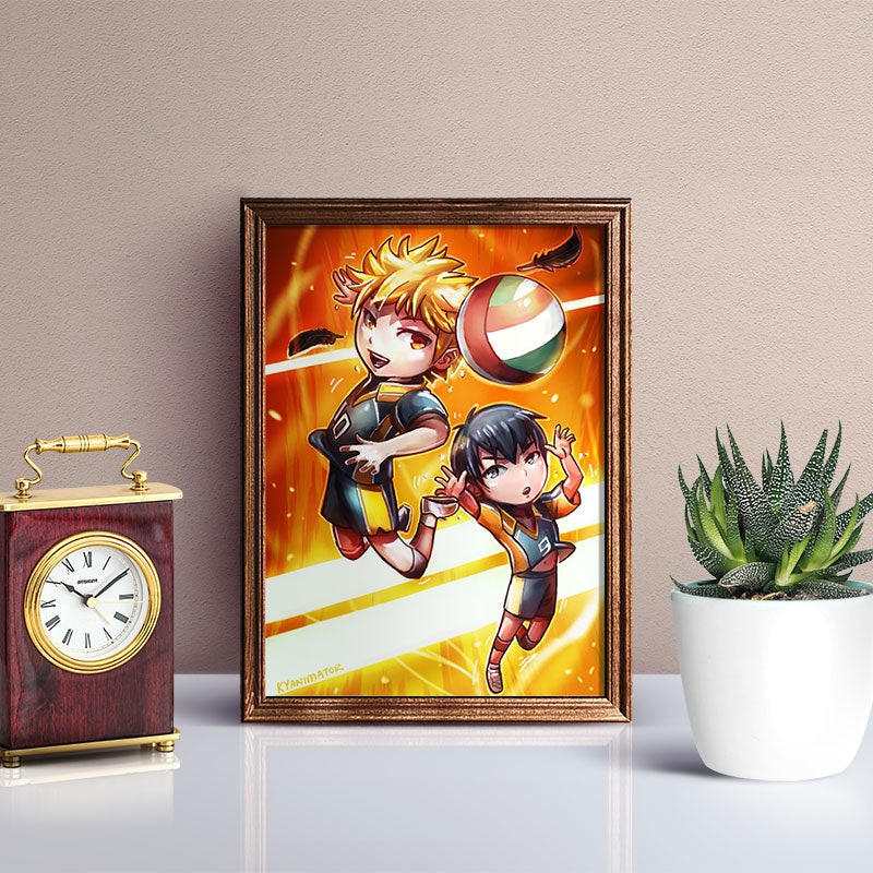 Volleyball Anime - Kageyama and Hinata Mini Print