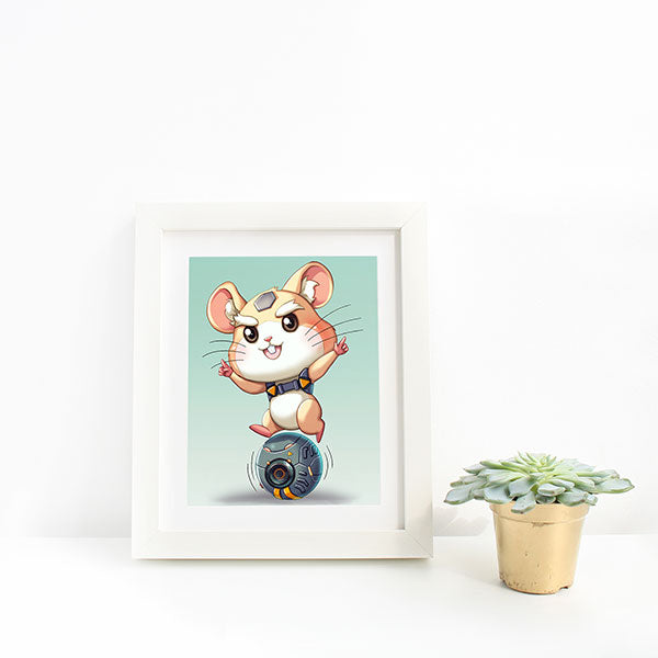 Wrecking Ball Hammond Chibi Mini Print