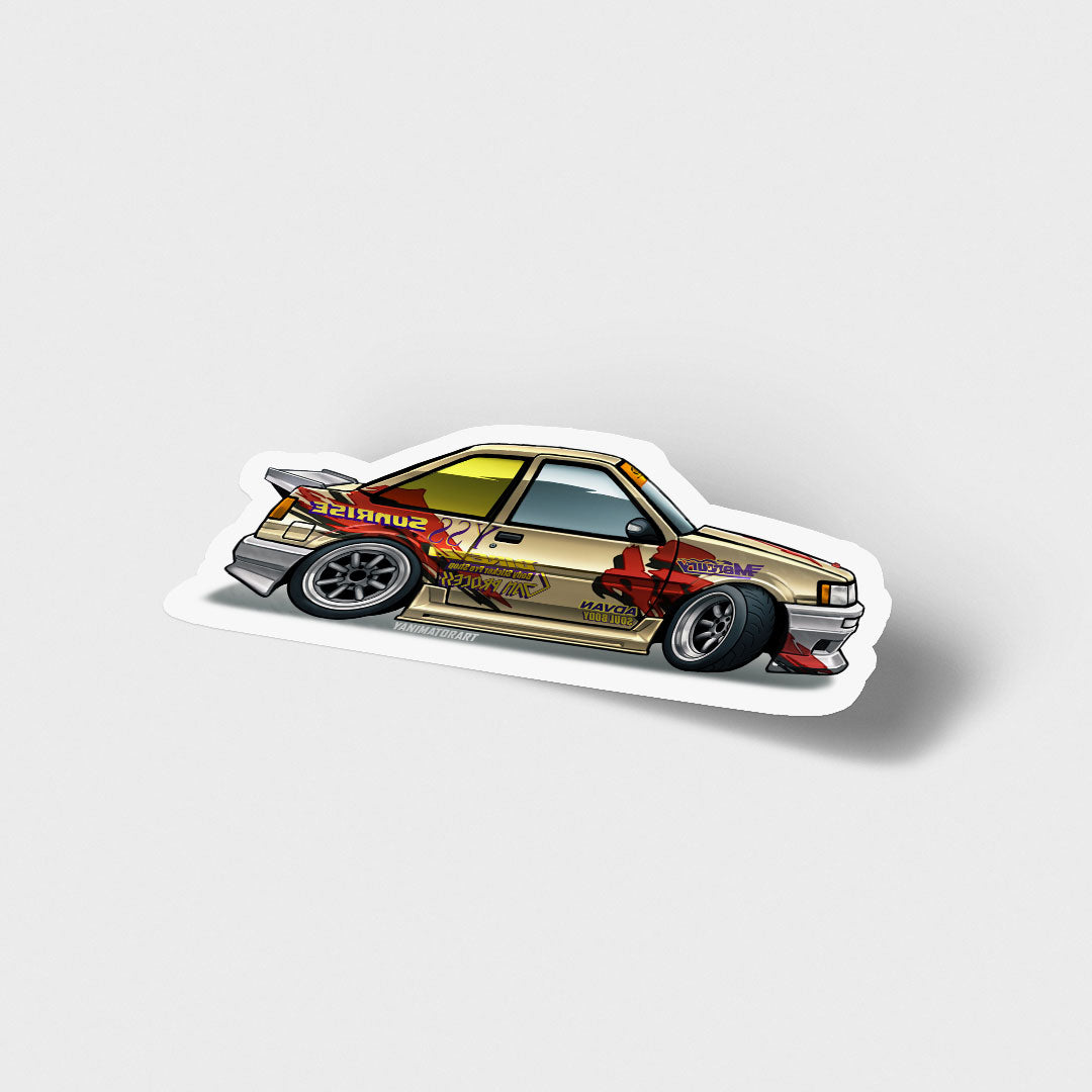 AE86 Collection Tetsuyo Hibino SunRise D1GP Coupe Vinyl Sticker