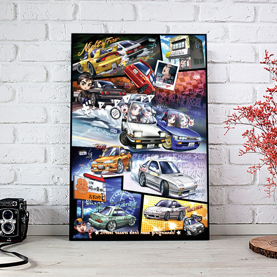 Initial D: Stage 1 Chibi Car Poster Print - First Stage