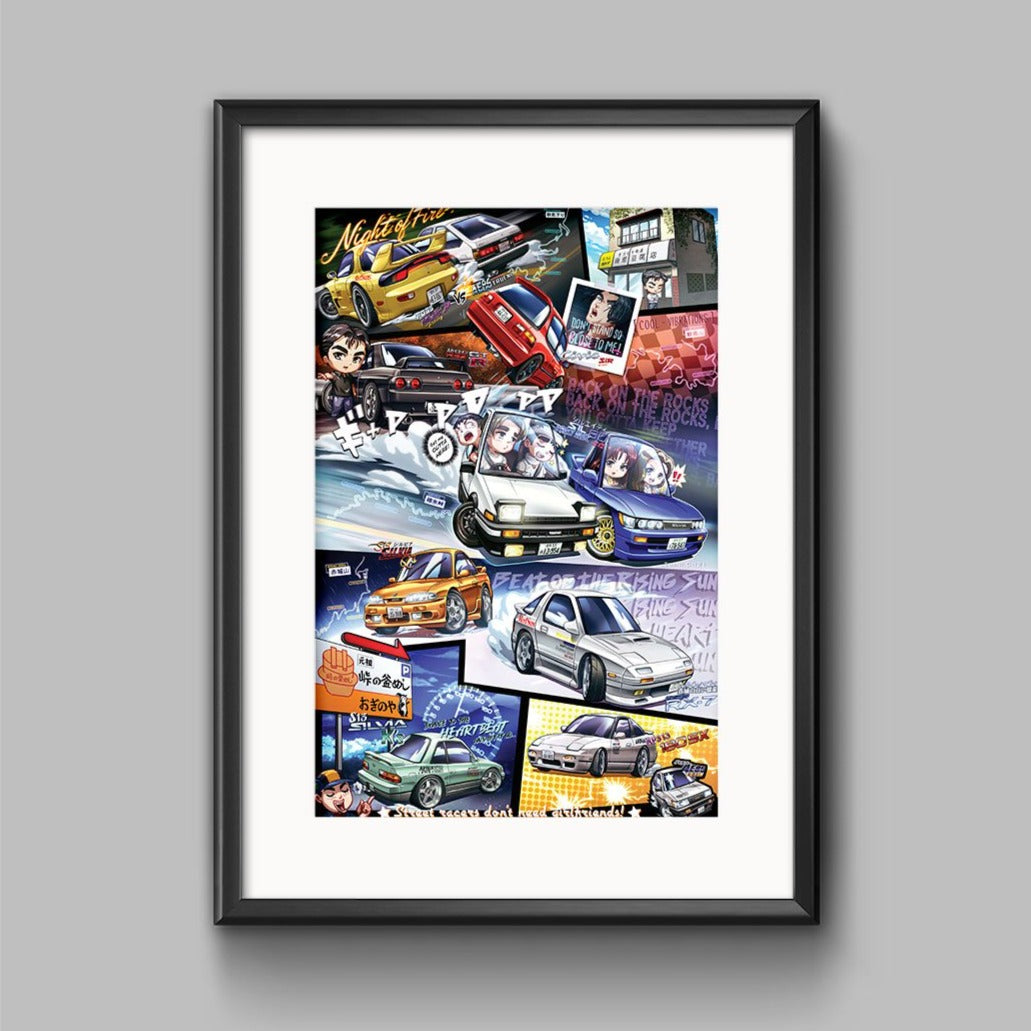 Initial D: Stage 1 Chibi Car Poster Print - First Stage