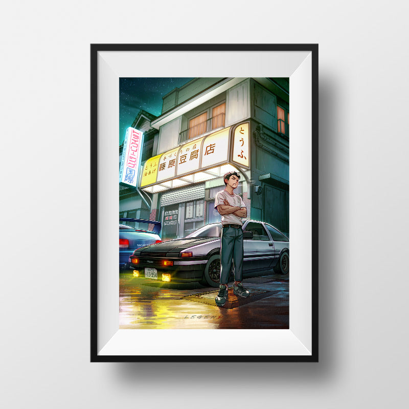 Initial D - Bunta Legend 12x18" Poster Print