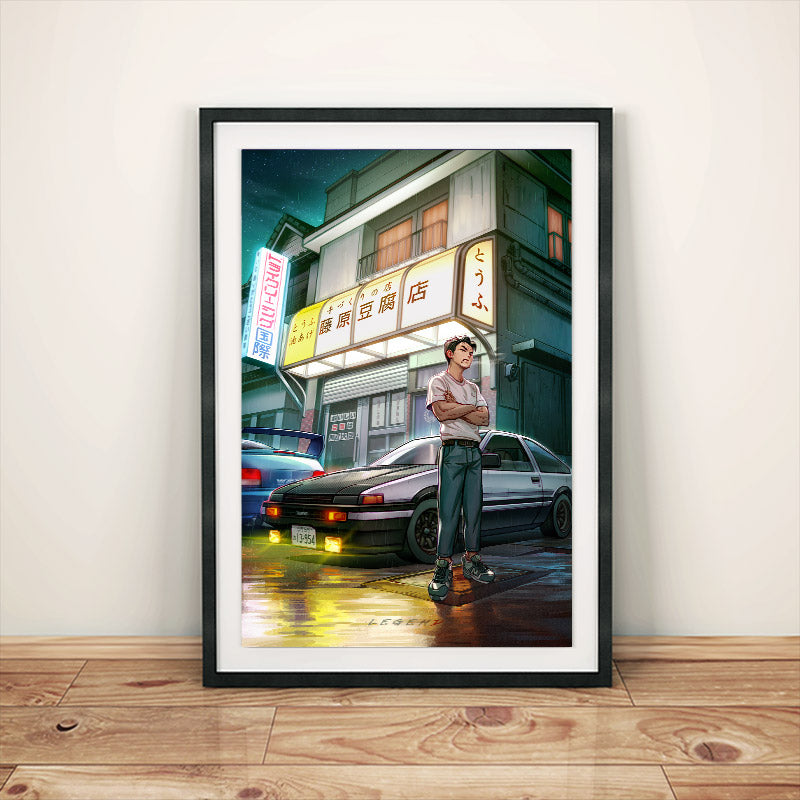 Initial D - Bunta Legend 12x18" Poster Print