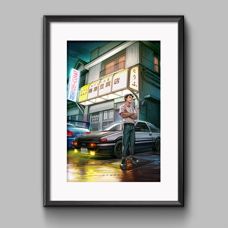 Initial D - Bunta Legend 12x18" Poster Print