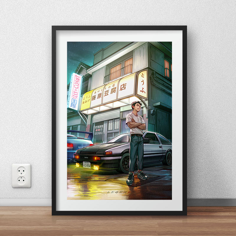 Initial D - Bunta Legend 12x18" Poster Print