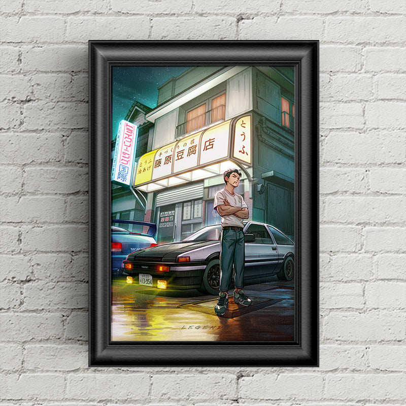 Initial D - Bunta Legend 12x18" Poster Print