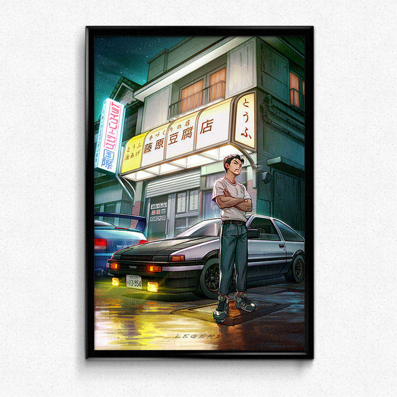 Initial D - Bunta Legend 12x18" Poster Print