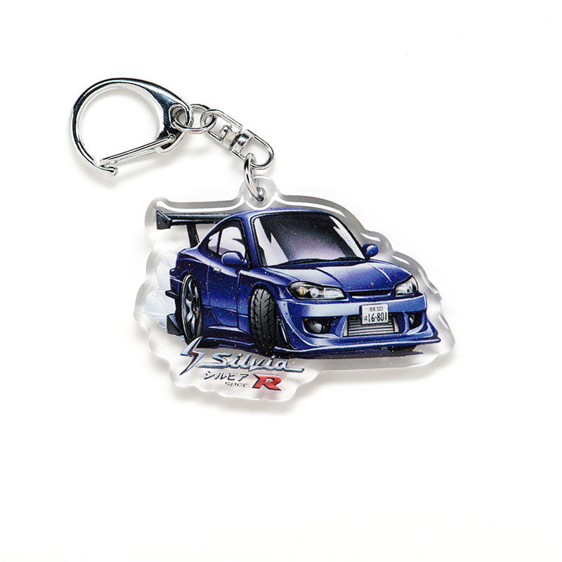 S15 Silvia Spec-R w Aero Blue Acrylic Charm Keychain