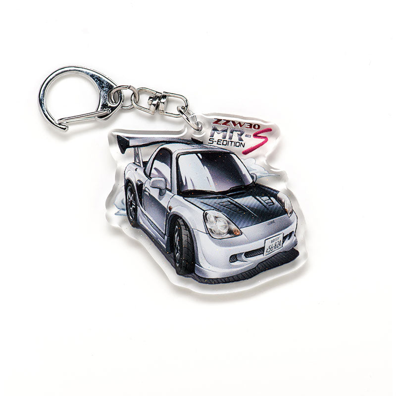 ZZW30 MR-S MRS / MR-2 MR2 S-Edition w Aero Silver Acrylic Charm Keychain
