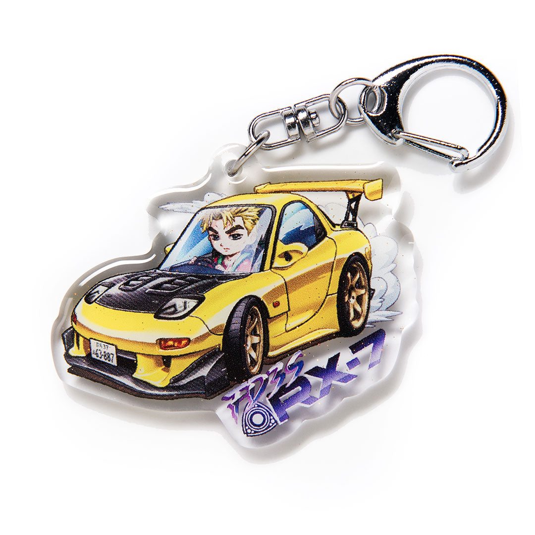 Keisuke Takahashi FD3S RX-7 w Carbon Hood 5th Stage Character Drift Acrylic Charm Keychain
