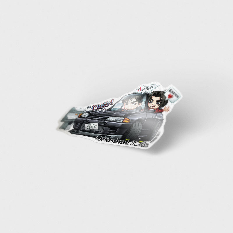 Nakazato & Shingo "Guardrail Kids" R32 Skyline GT-R Character Crash Vinyl Sticker