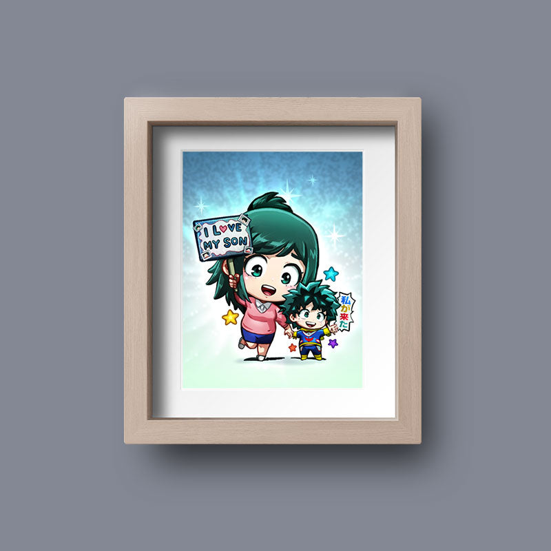 Inko Midoriya with Kid Deku Mini Print