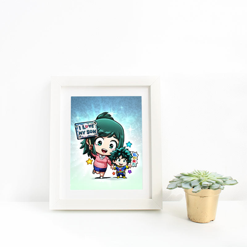 Inko Midoriya with Kid Deku Mini Print