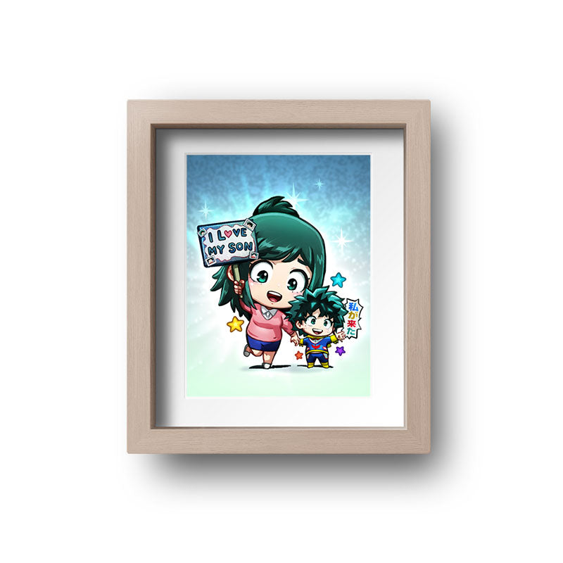 Inko Midoriya with Kid Deku Mini Print
