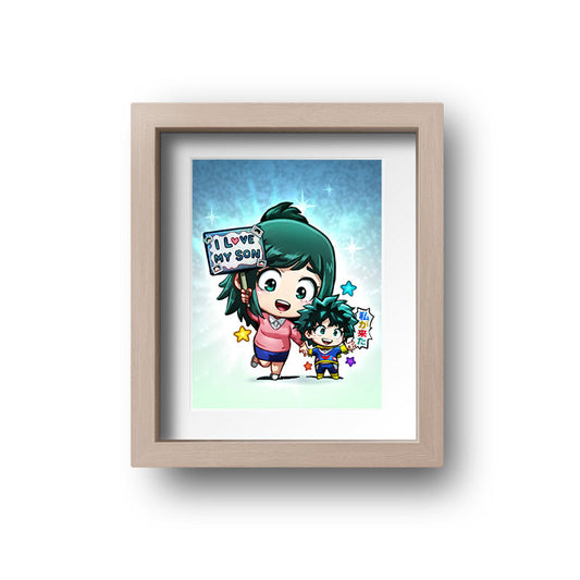 Inko Midoriya with Kid Deku Mini Print