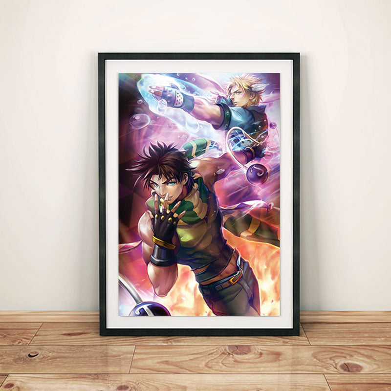 Jojo's Bizarre Adventure Part 2: Battle Tendency - Joseph & Caesar Poster Print