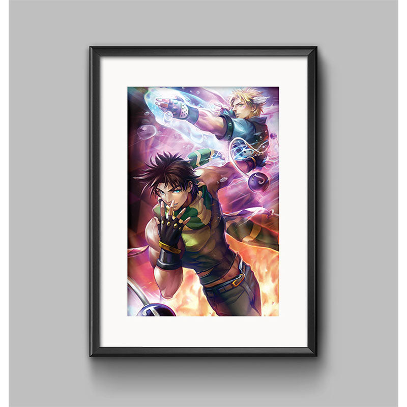 Jojo's Bizarre Adventure Part 2: Battle Tendency - Joseph & Caesar Poster Print