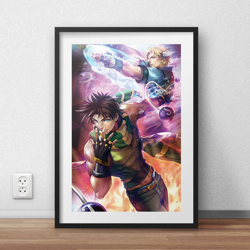 Jojo's Bizarre Adventure Part 2: Battle Tendency - Joseph & Caesar Poster Print