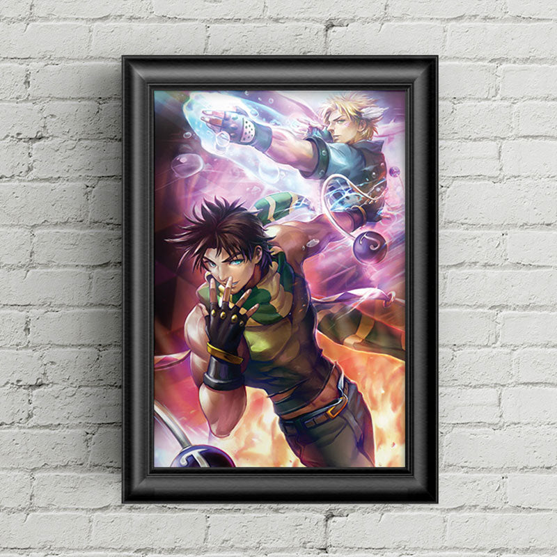 Jojo's Bizarre Adventure Part 2: Battle Tendency - Joseph & Caesar Poster Print