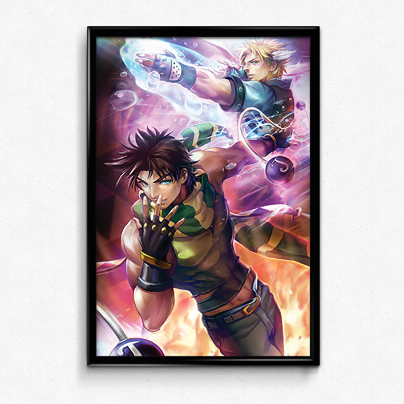Jojo's Bizarre Adventure Part 2: Battle Tendency - Joseph & Caesar Poster Print