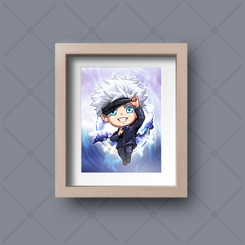 Satoru Gojo Chibi Mini Print