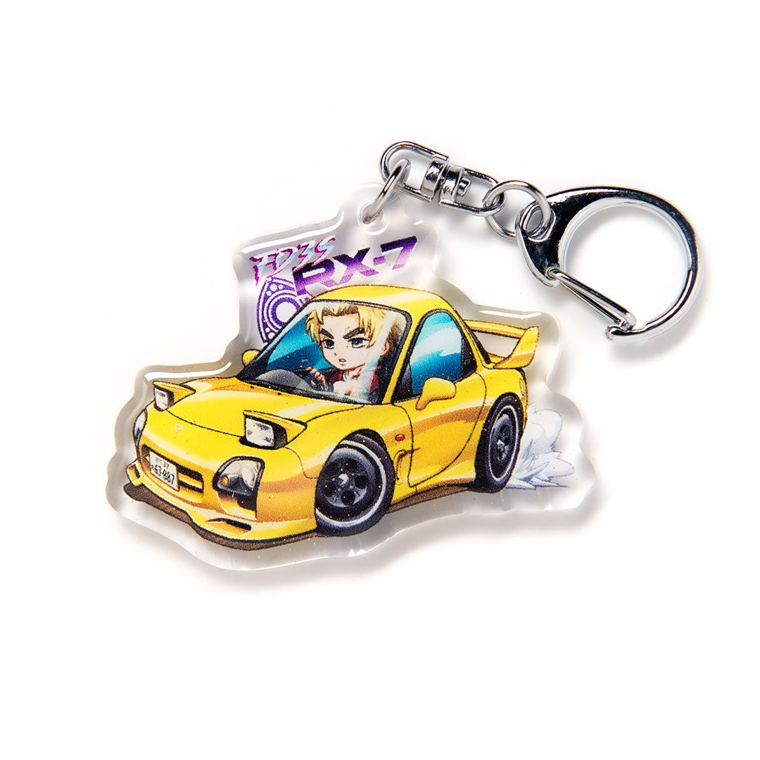 Keisuke Takahashi FD3S RX-7 3rd Stage Character Drift Acrylic Charm Keychain
