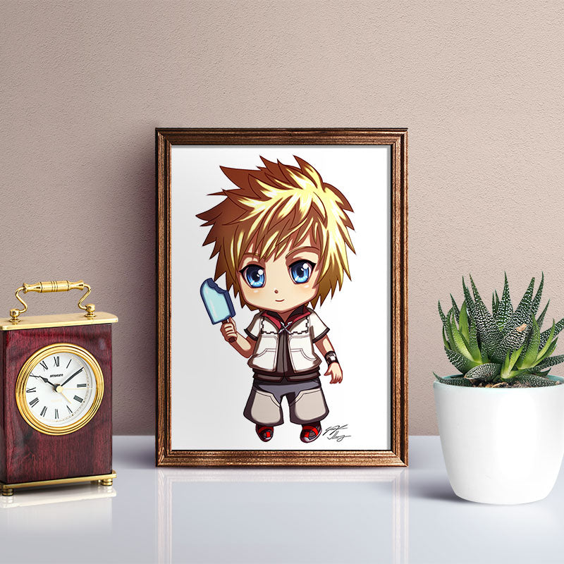 Roxas Chibi Mini Print