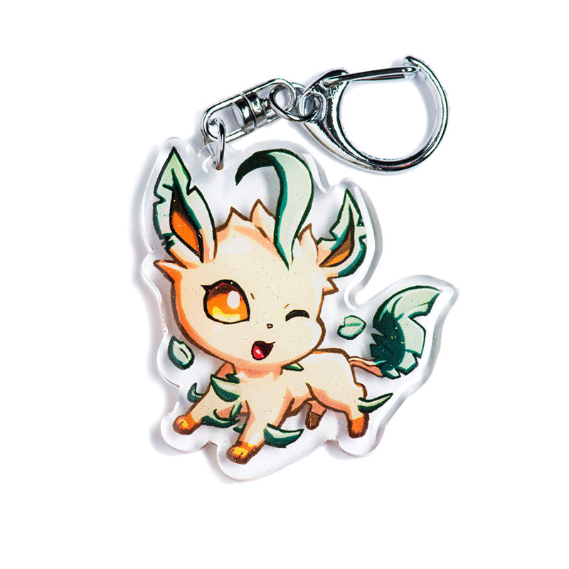 Pocket Leaf Fox Acrylic Charm Keychain