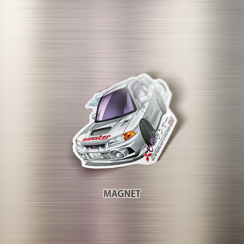 Lancer Evo 4 Evolution IV CN9A Seiji Iwaka 2nd Stage White (version 2) Magnet