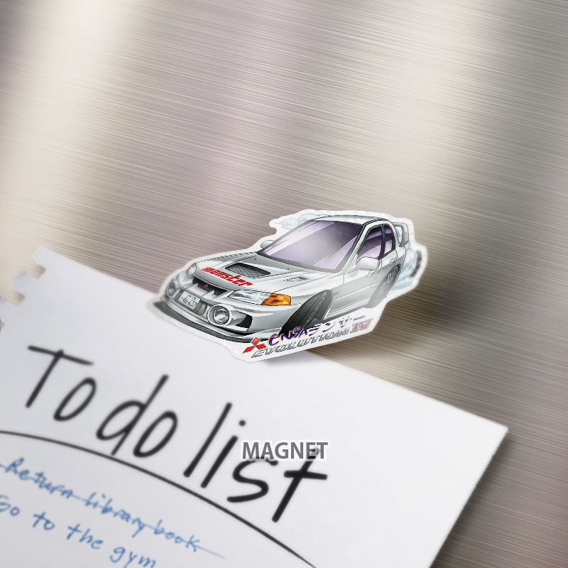 Lancer Evo 4 Evolution IV CN9A Seiji Iwaka 2nd Stage White (version 2) Magnet