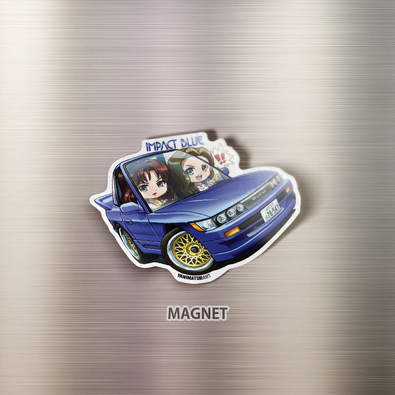 Mako & Sayuki Impact Blue S13 Sil80 SilEighty Silvia 180sx 240sx Character Drift Magnet