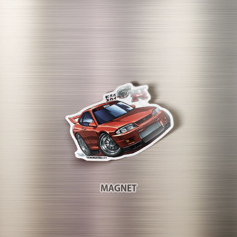 R33 Skyline GT-R Red (Wangan Midnight) Magnet