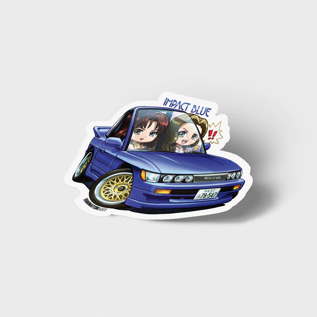 Mako & Sayuki Impact Blue S13 Sil80 SilEighty Silvia 180sx 240sx Character Drift Vinyl Sticker