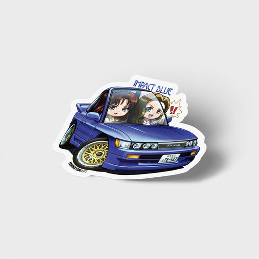 Mako & Sayuki Impact Blue S13 Sil80 SilEighty Silvia 180sx 240sx Character Drift Vinyl Sticker