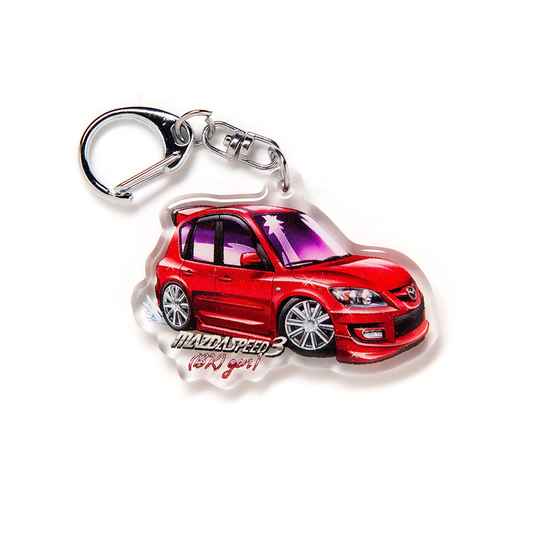 Speed 3 BK Gen1 Red Acrylic Charm Keychain