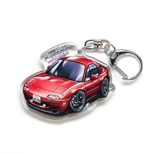 NA6CE Miata MX-5 Eunos Roadster Red Acrylic Charm Keychain