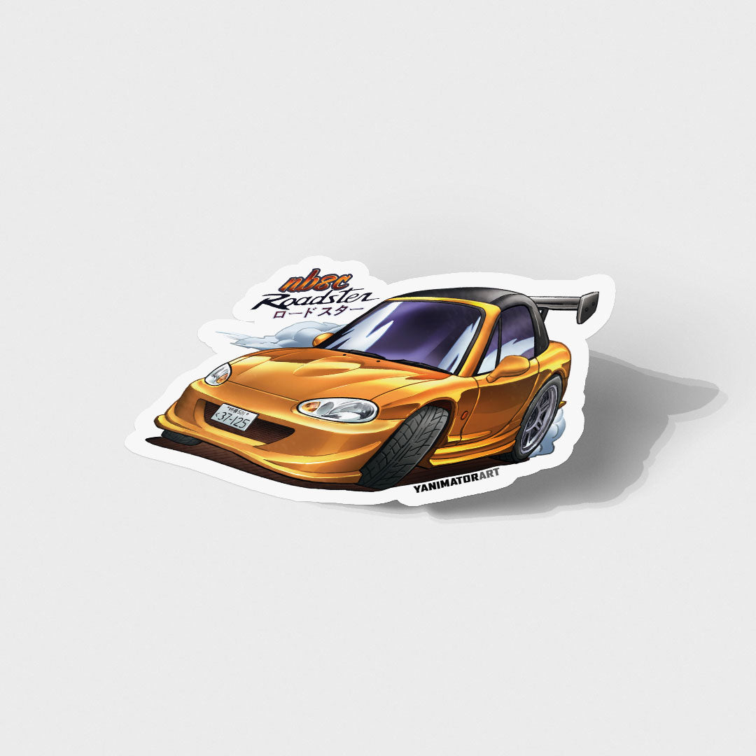 NB8CE Miata MX-5 Roadster w Aero Orange Orange Vinyl Sticker