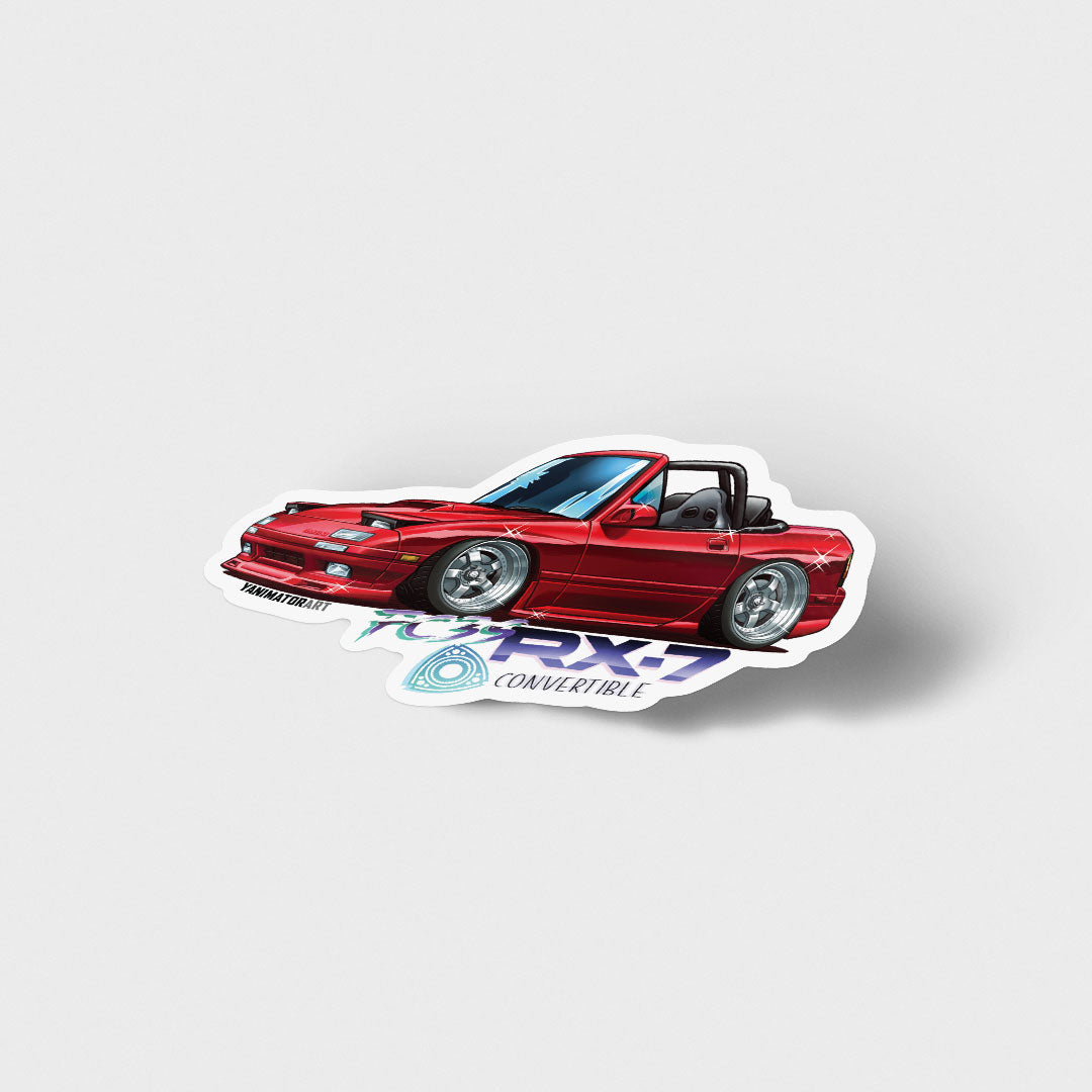 FC3S RX-7 Convertible Vert Red Vinyl Sticker