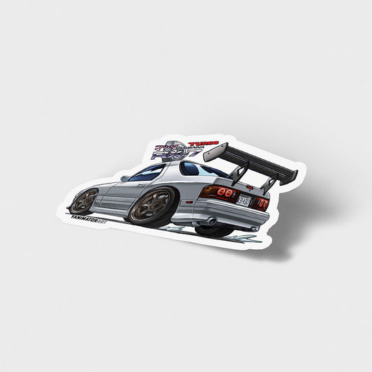 FC3S RX-7 White Rear x Aero 5th Stage Vinyl Sticker