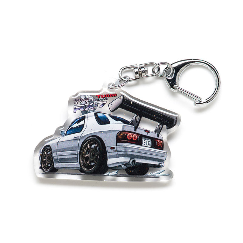 FC3S RX-7 White Rear x Aero 5th Stage Acrylic Charm Keychain