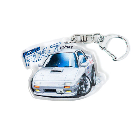 FC3S RX-7 White Acrylic Charm Keychain