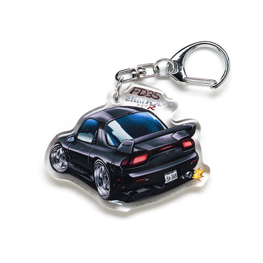 FD3S RX-7 Rear Kyoko Iwase Black Acrylic Charm Keychain