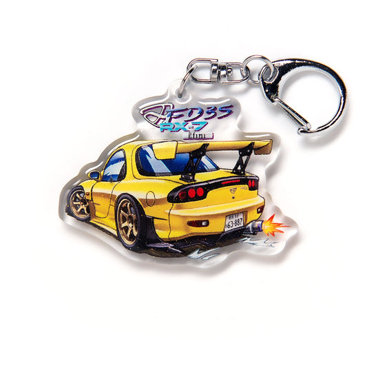 FD3S RX-7 Rear 4th Stage Yellow Acrylic Charm Keychain