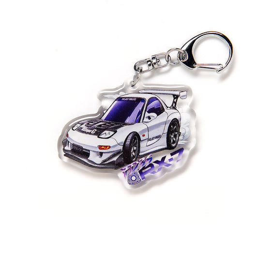 FD3S RX-7 Re Amemiya SuperG White Acrylic Charm Keychain