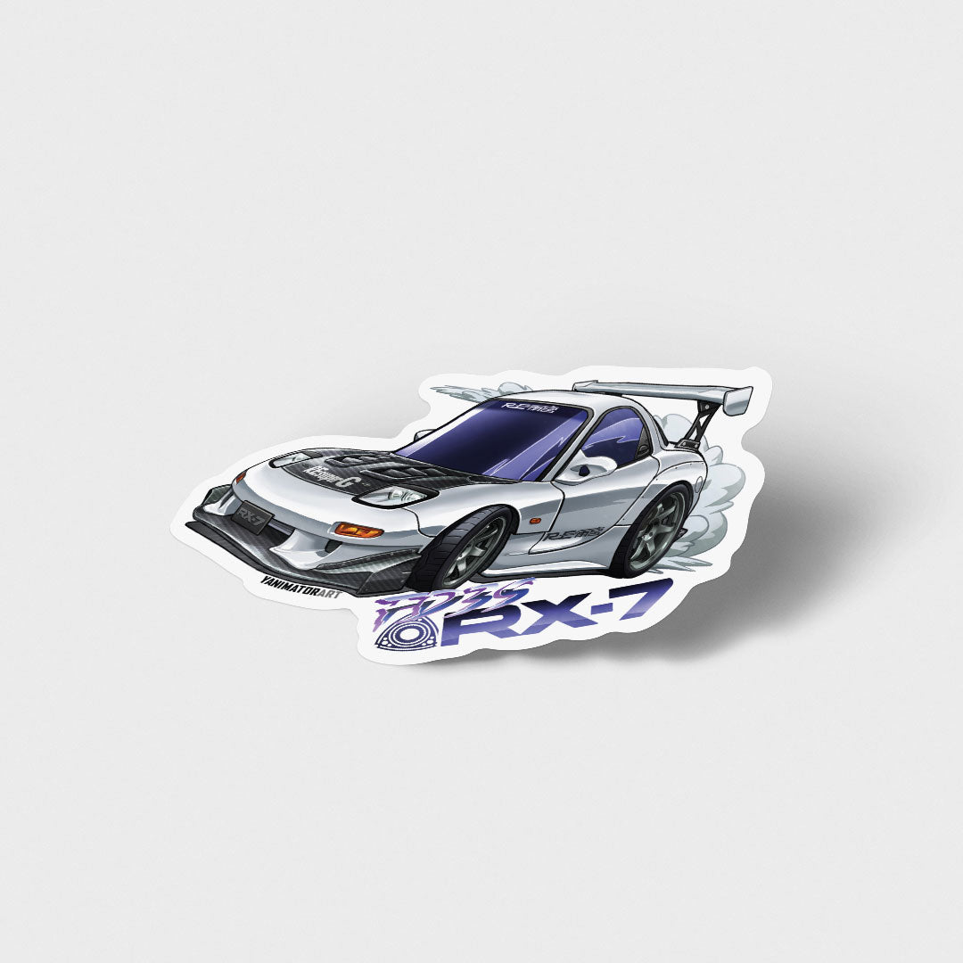 FD3S RX-7 Re Amemiya SuperG White Vinyl Sticker