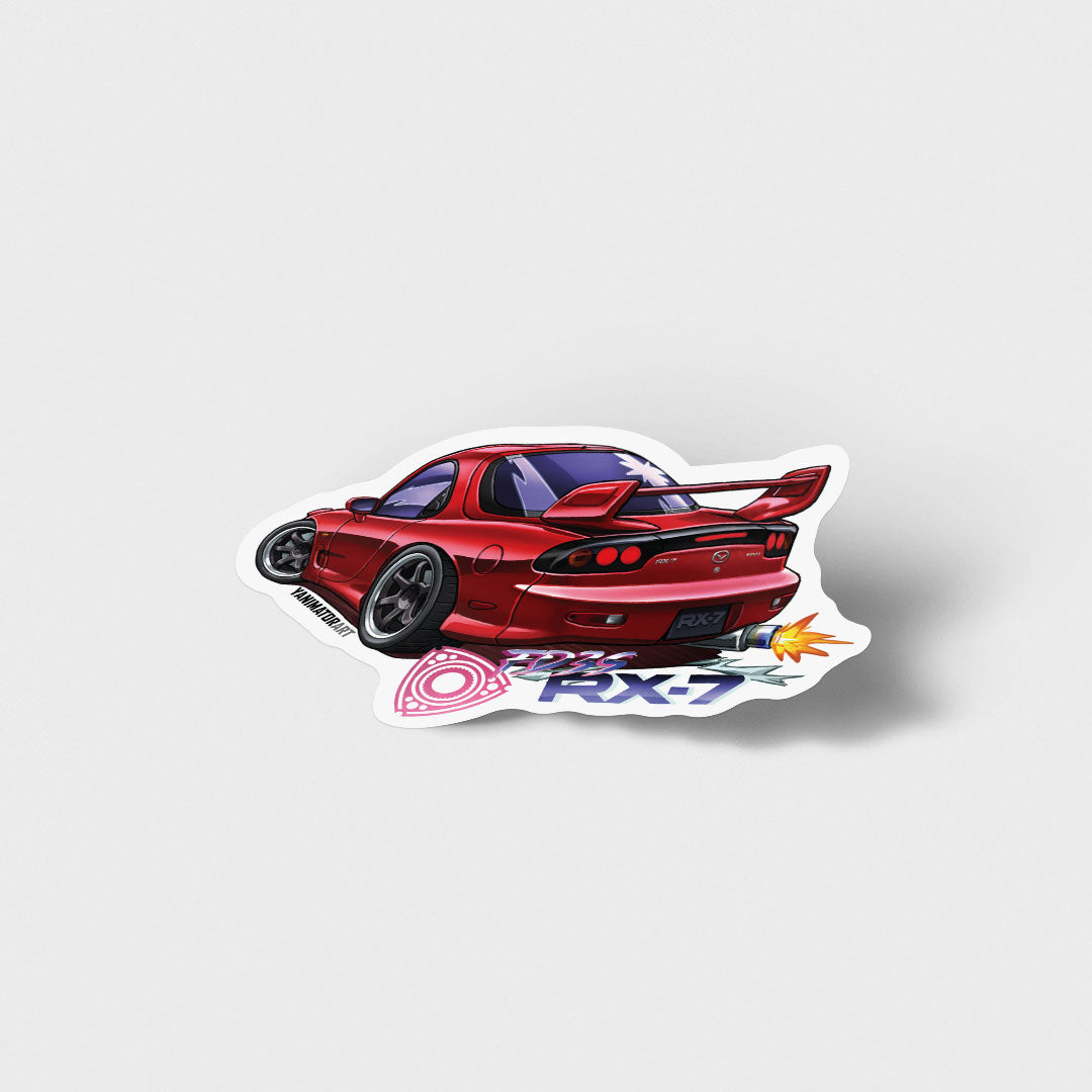 FD3S RX-7 Rear Red Vinyl Sticker